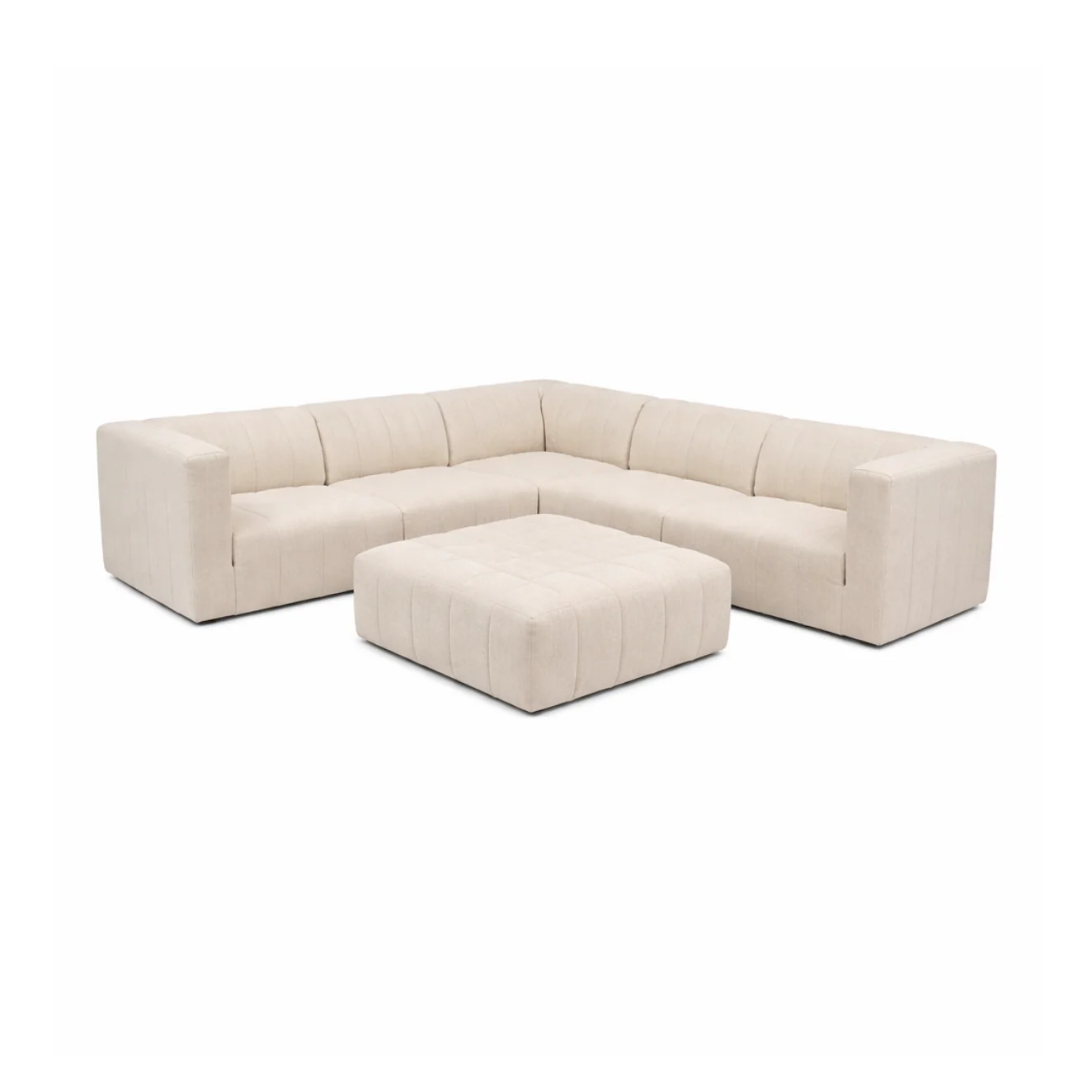 Natural Svala Premium Fabric 6 PCs Modular Sectional – Monique Beige Flexible