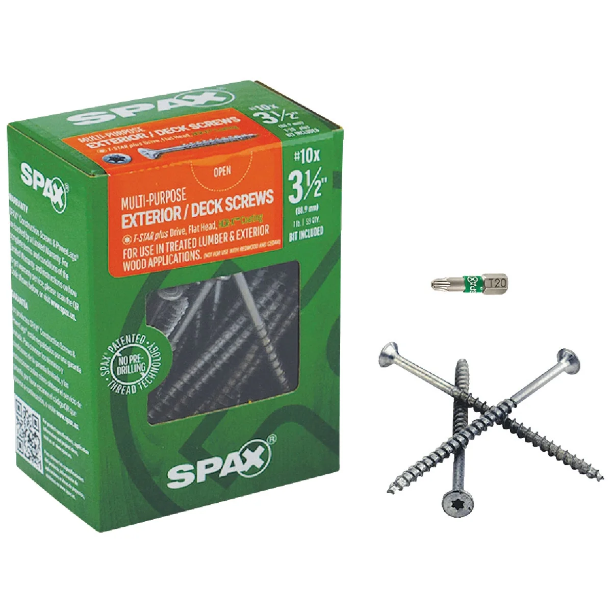 Safe Spax 10 x 3-1 2 In. Flat Head Exterior Multi-Material Construction Screw 1 Lb. Box Convenient