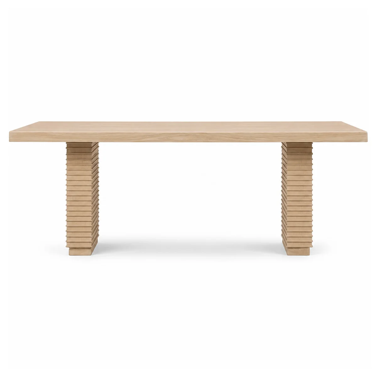 Pure Solveig Double Pedestal Wooden Dining Table – Daffodil Finish Elegant