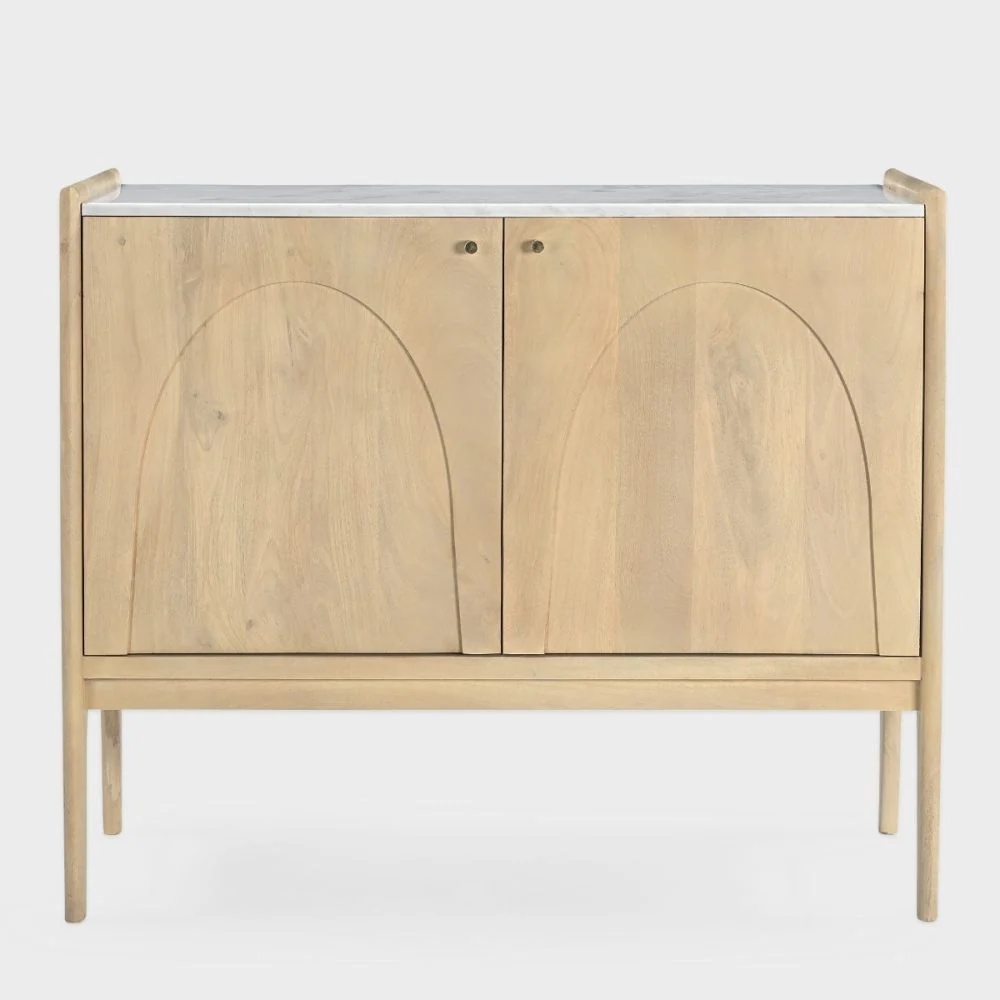 Next-Generation Arc 2 Door Cabinet Natural with Marble Top Genuine