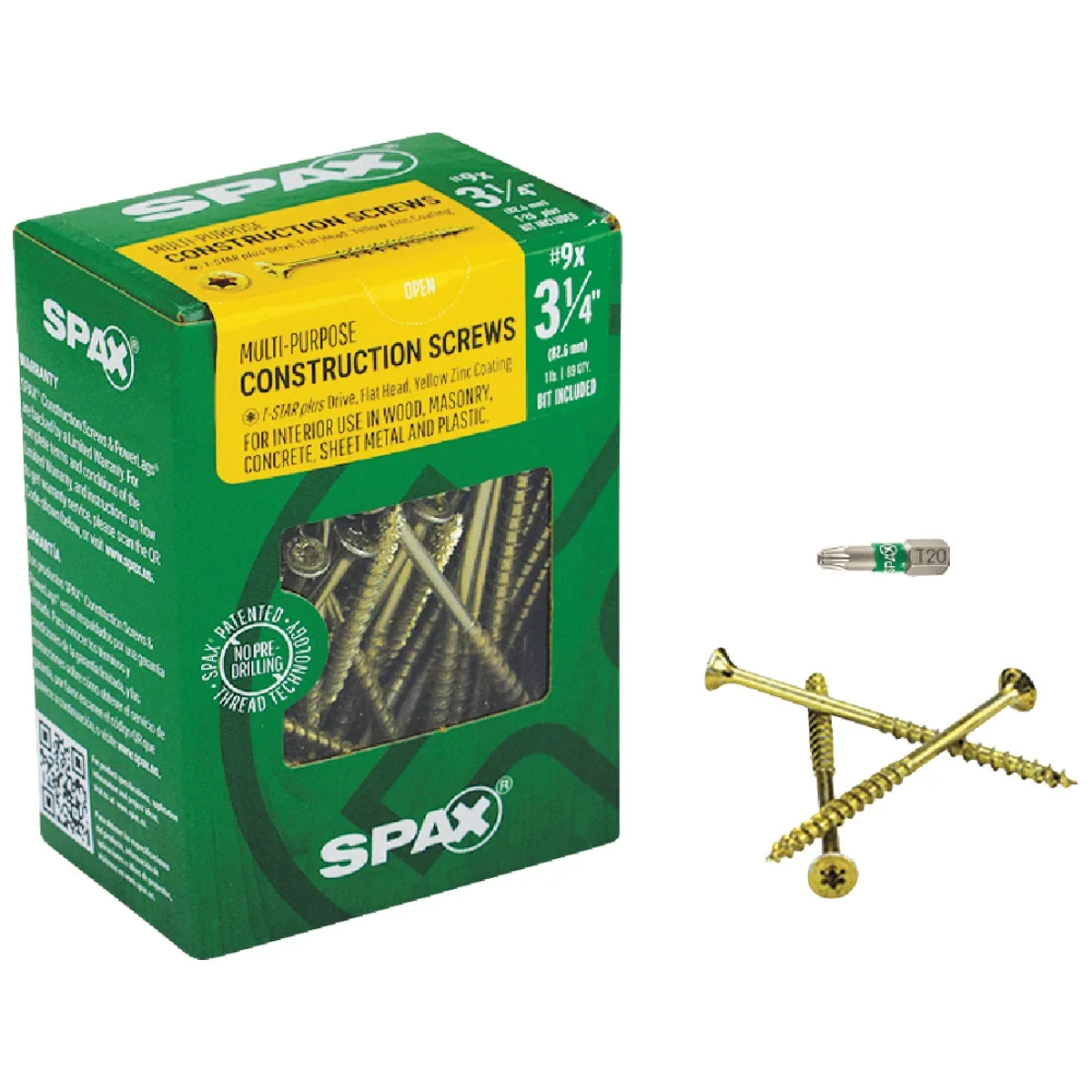 Exclusive Spax 9 x 3-1 4 In. Flat Head Interior Multi-Material Construction Screw 1 Lb. Box Verified