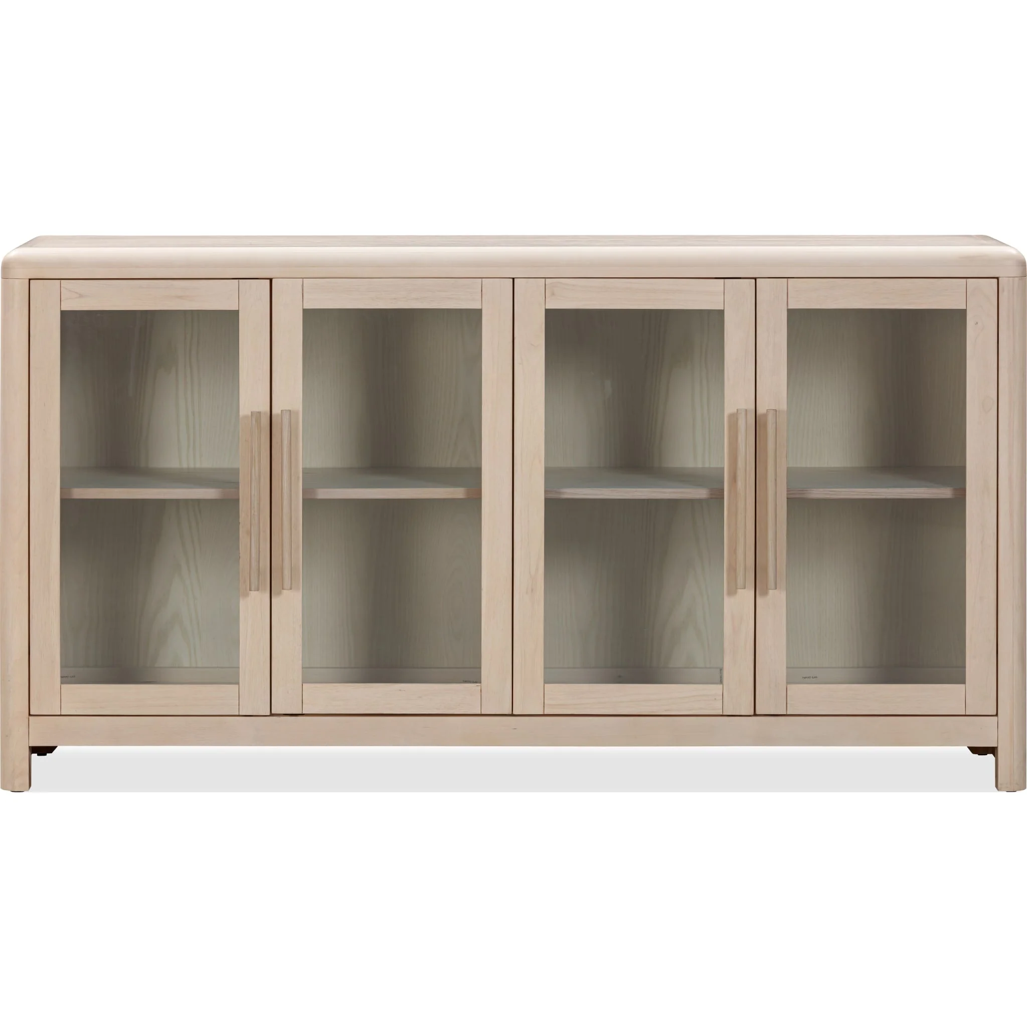 Trusted Sunniva Glass Door Sideboard – White Sand Minimalist