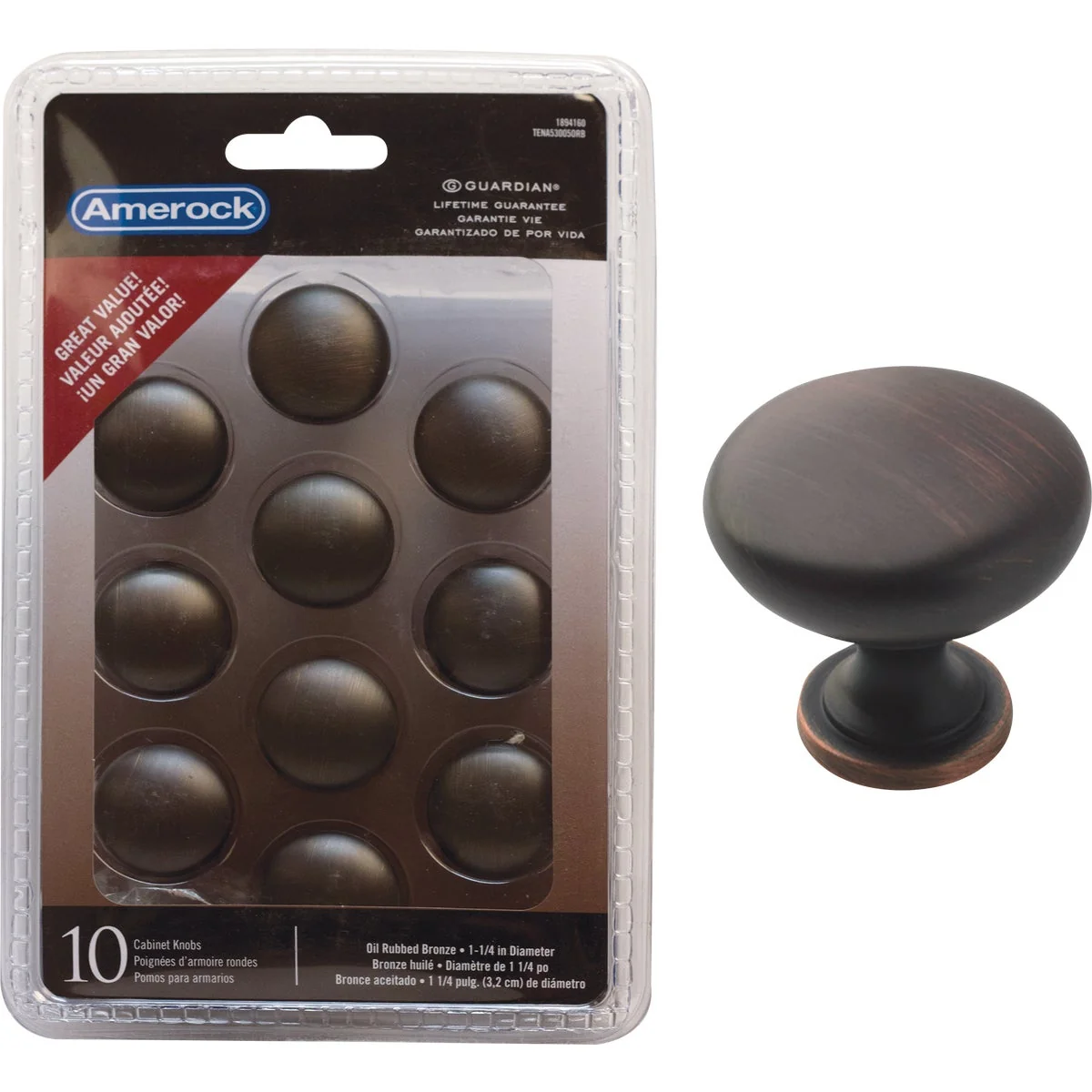 Minimalist Amerock Allison Edona Oil Rubbed Bronze 1-1 4 In. Cabinet Knob 10-Pack Certified