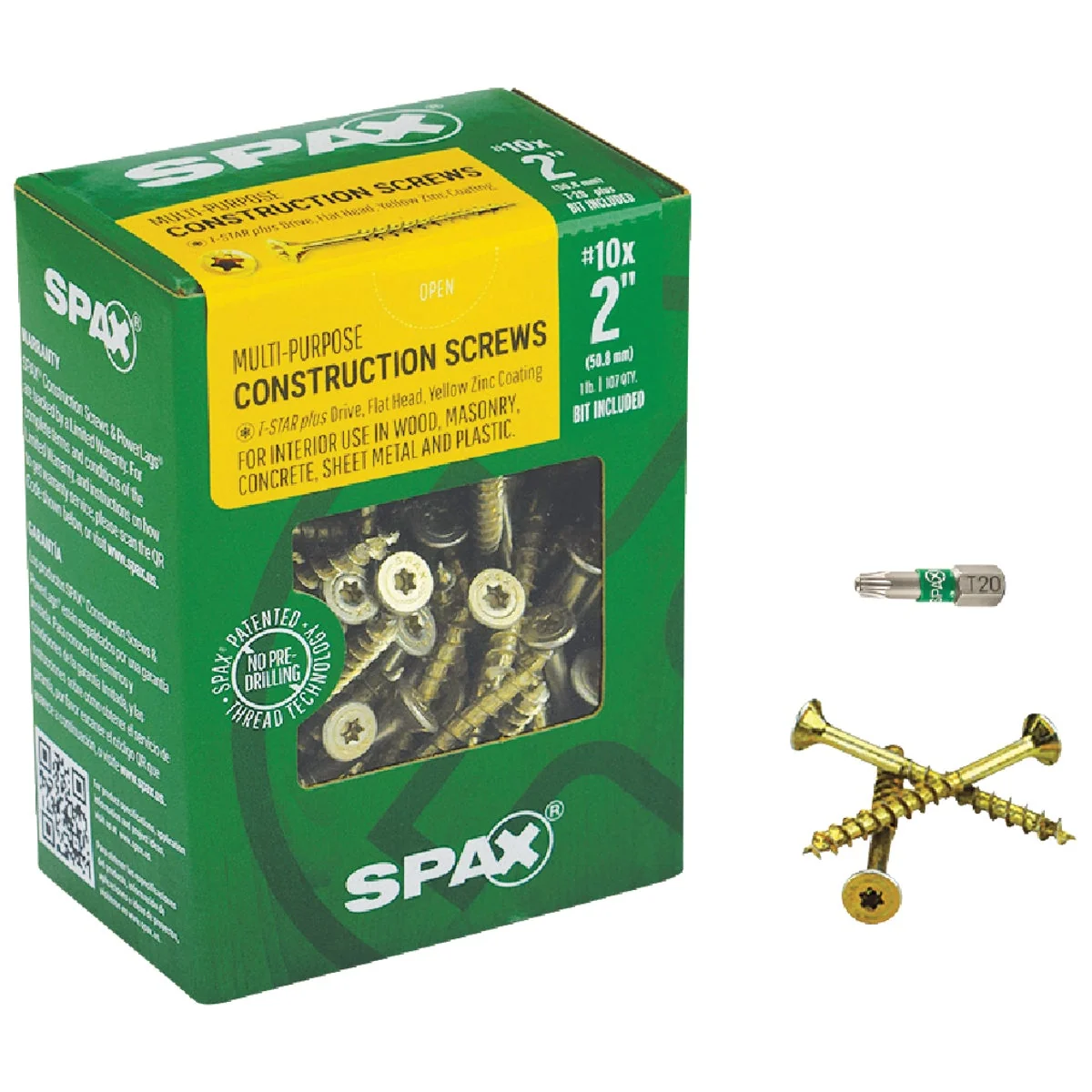 Effective Spax 10 x 2 In. Flat Head Interior Multi-Material Construction Screw 1 Lb. Box High-Quality