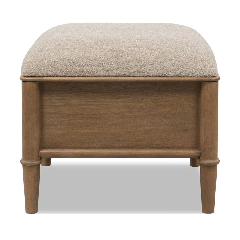 Sophisticated Lennox Upholstered Storage Ottoman in Claystone Comfortable