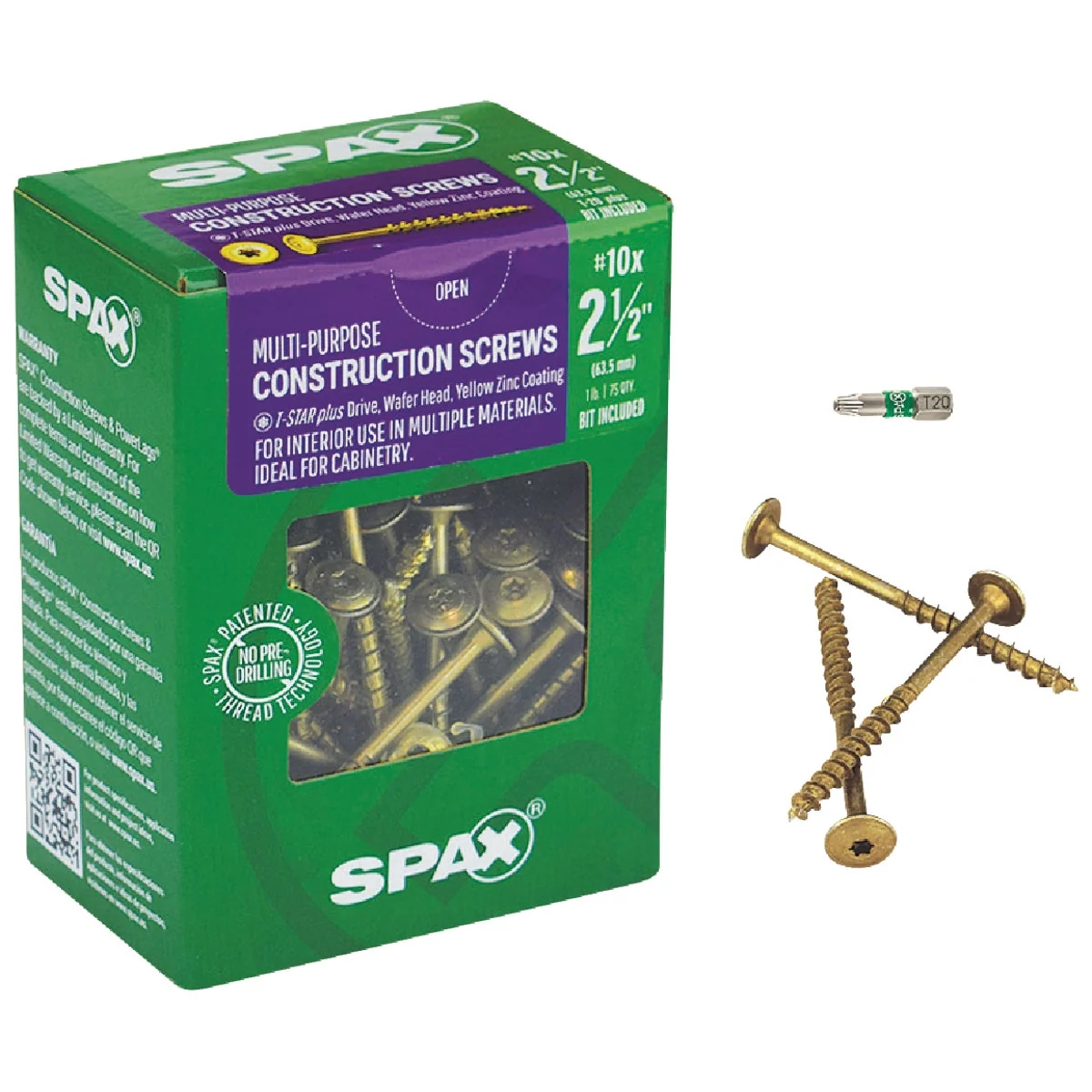 Natural Spax 10 x 2-1 2 In. Washer Head Interior Multi-Material Construction Screw 1 Lb. Box Recyclable