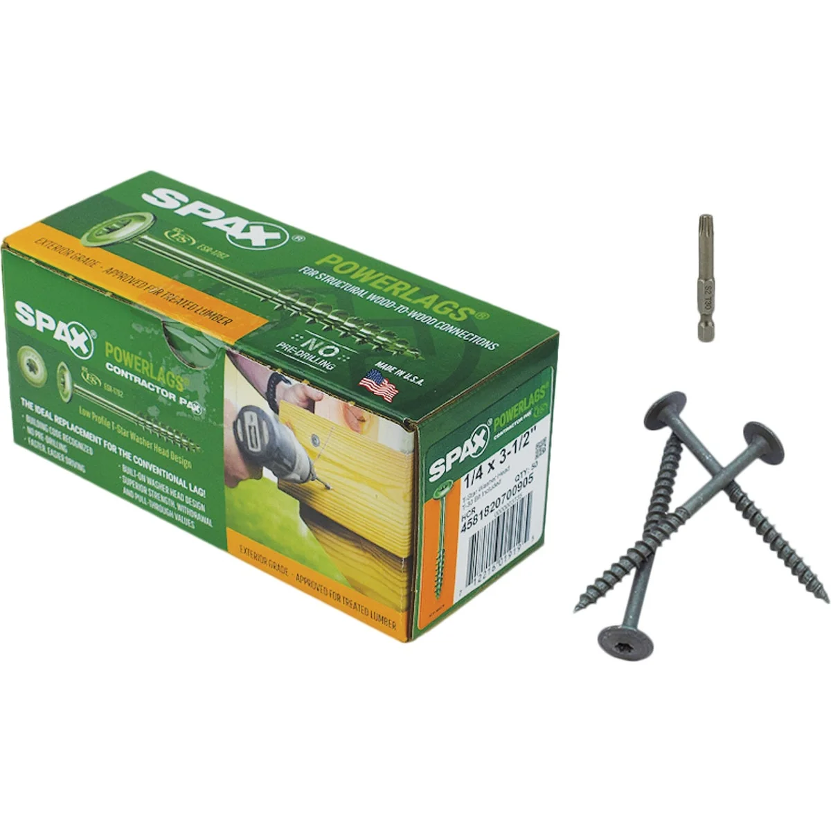 Long-Lasting Spax PowerLags 1 4 In. x 3-1 2 In. Washer Head Exterior Structure Screw 50 Ct. World-Class
