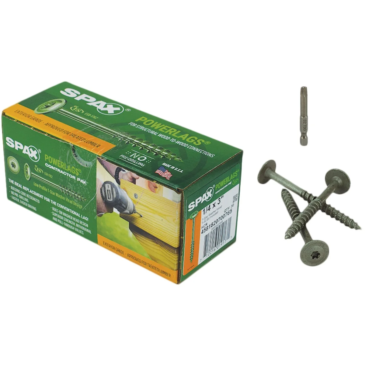 Healthy Spax PowerLags 1 4 In. x 3 In. Washer Head Exterior Structure Screw 50 Ct. Superior