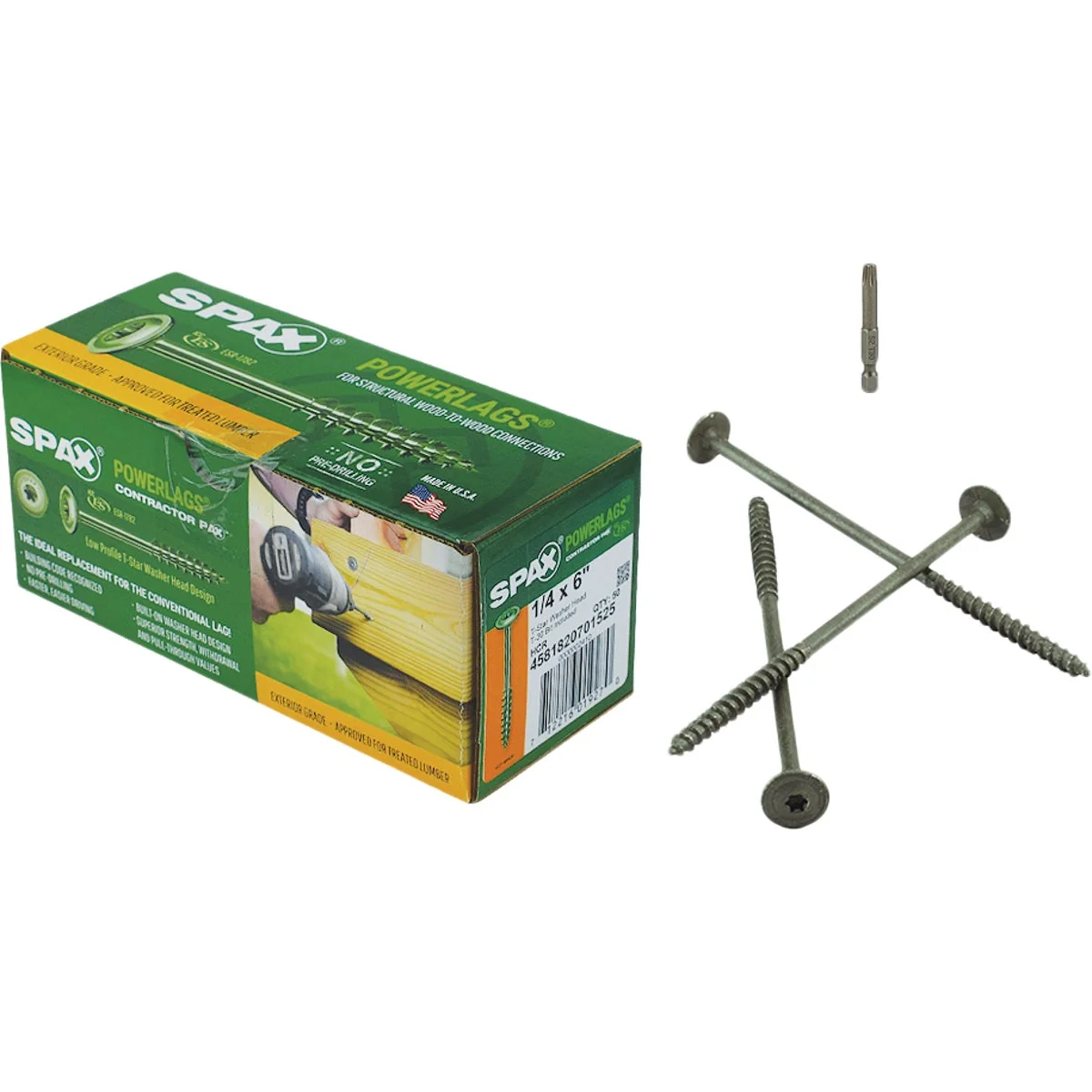 Modern Spax PowerLags 1 4 In. x 6 In. Washer Head Exterior Structure Screw 50 Ct. Natural