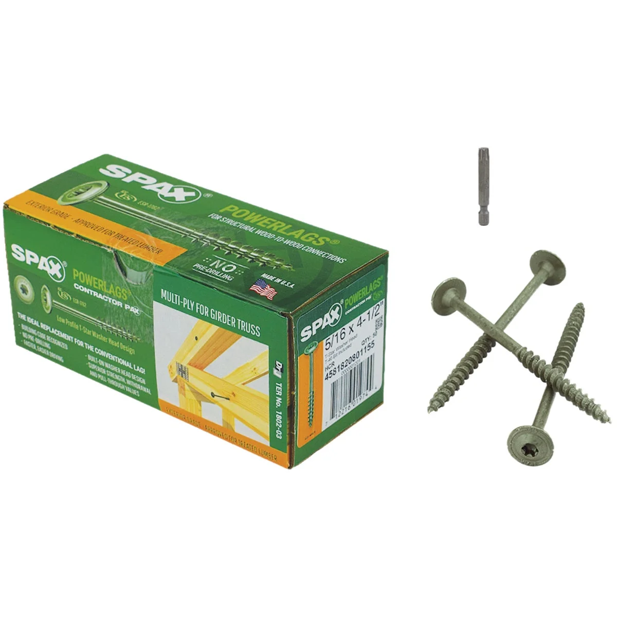 Exceptional Spax PowerLags 5 16 In. x 4-1 2 In. Washer Head Exterior Structure Screw 50 Ct. Fashionable