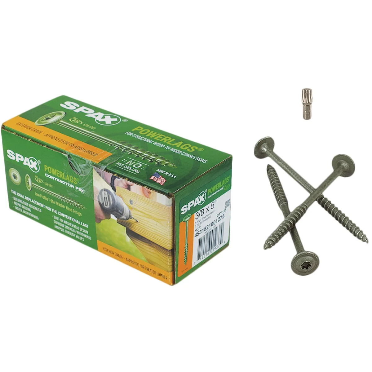 Premium Material Spax PowerLags 3 8 In. x 5 In. Washer Head Exterior Structure Screw 25 Ct. Minimalist