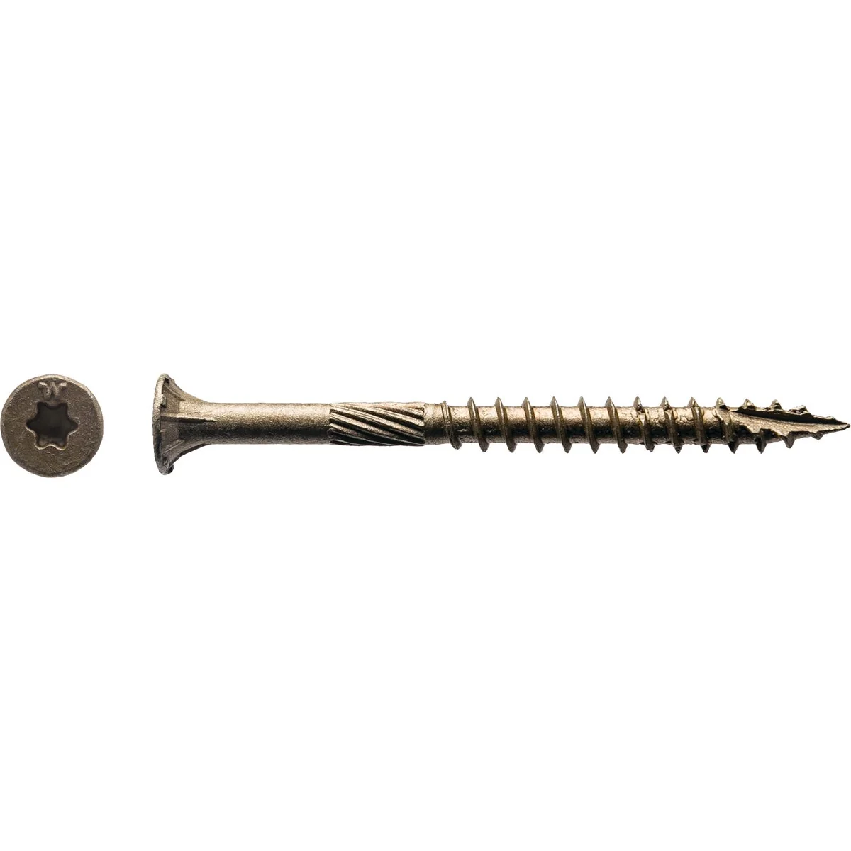Natural Big Timber 10 x 3 In. Bronze Flat Head Wood Screw 1500 Ct. Detailed