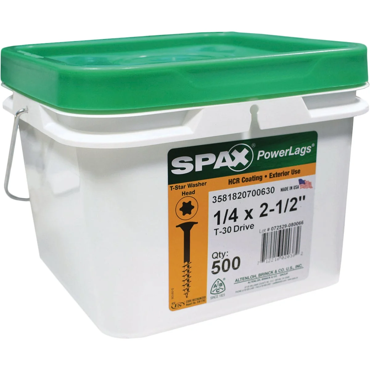 Trusted Spax PowerLags 1 4 In. x 2-1 2 In. Washer Head Exterior Structure Screw 500 Ct. Reusable