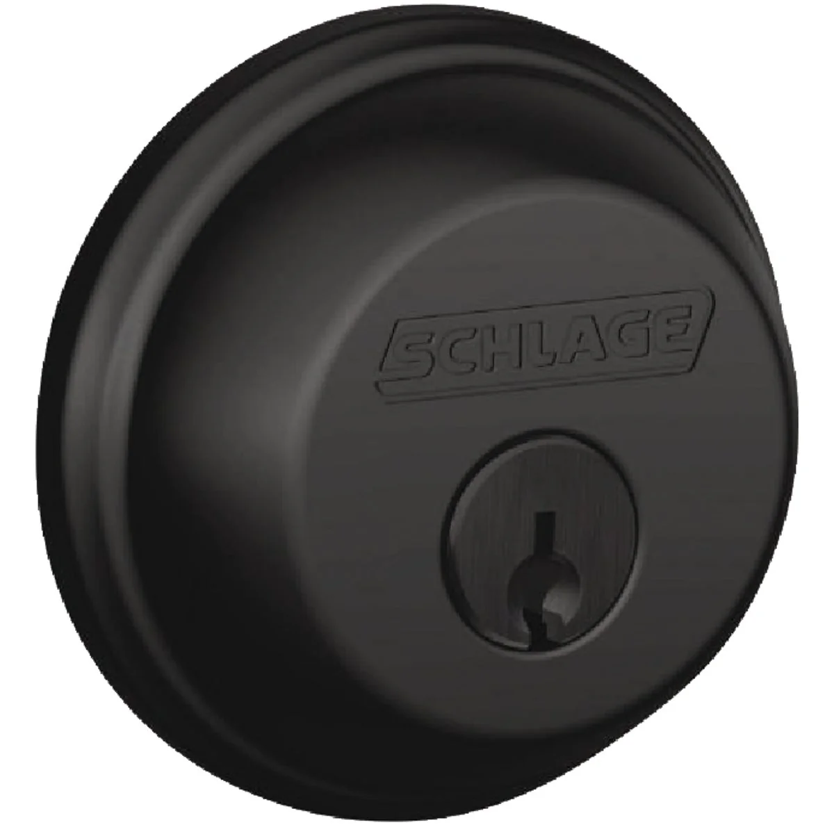 Smooth Schlage Matte Black Single Cylinder Deadbolt Convenient