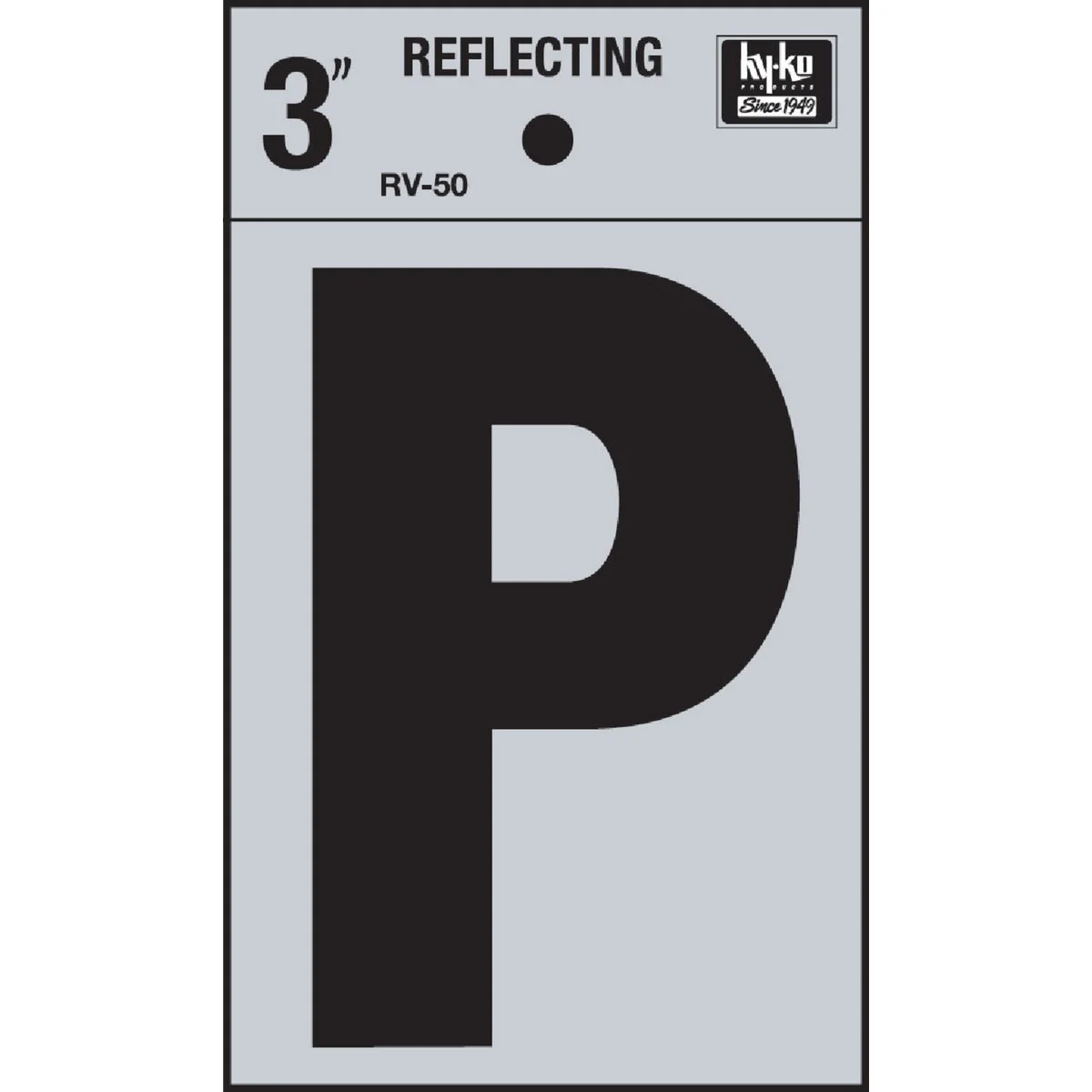 Clean Hy-Ko Vinyl 3 In. Reflective Adhesive Letter P Breathable