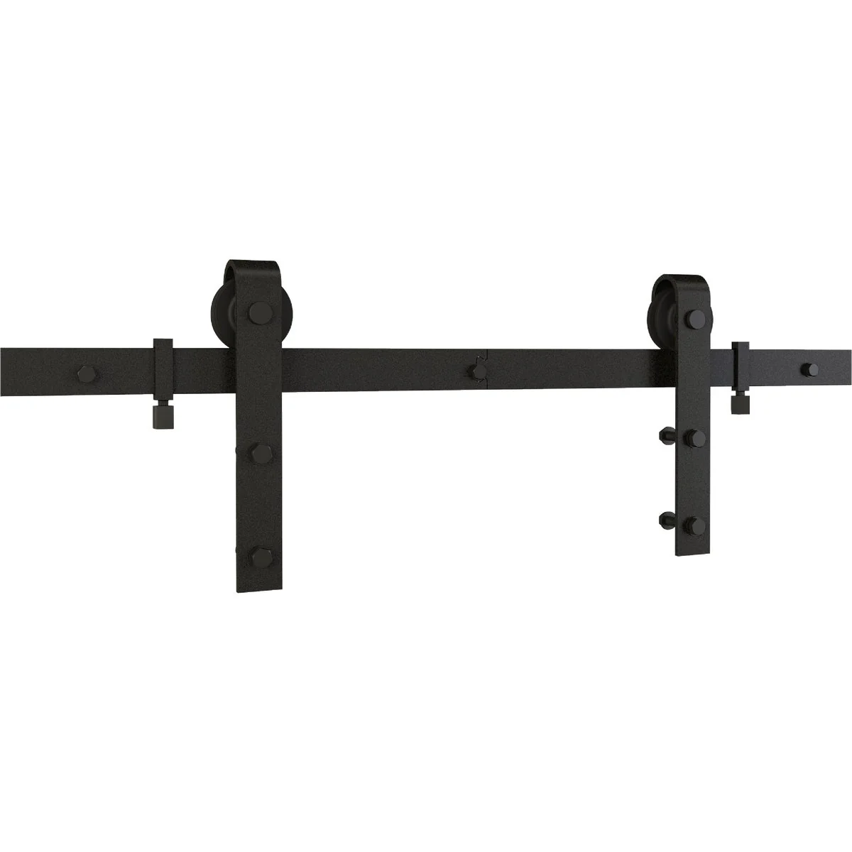 Safe National 928 96 In. Matte Black Classic Interior Barn Door Kit 2-Piece User-Friendly