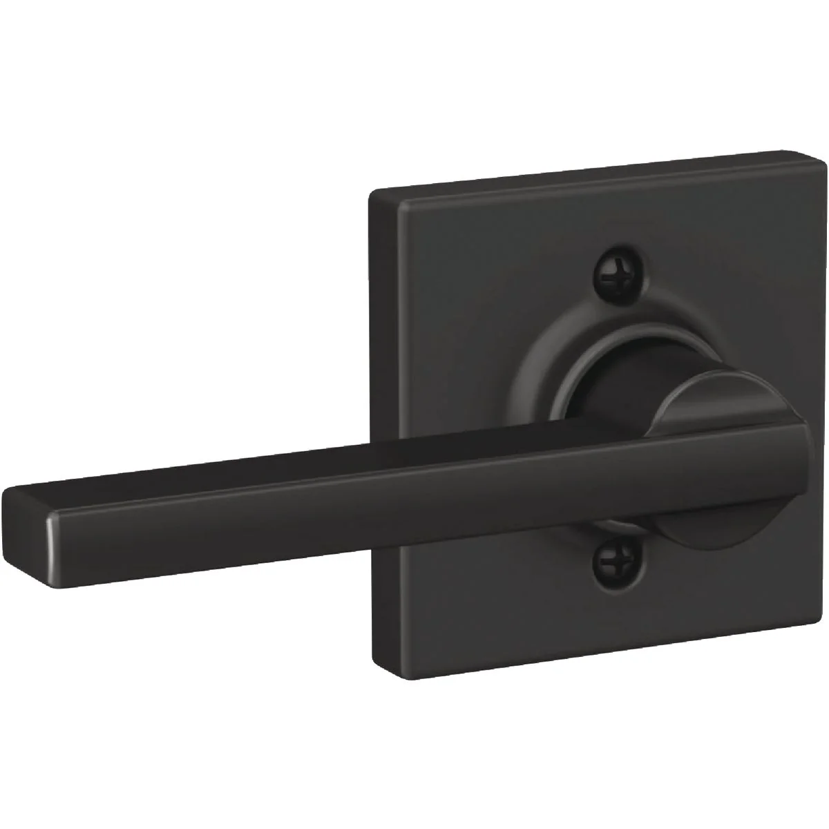 Powerful Schlage Latitude Lever with Collins Trim Matte Black Non-Turning Lock Refined