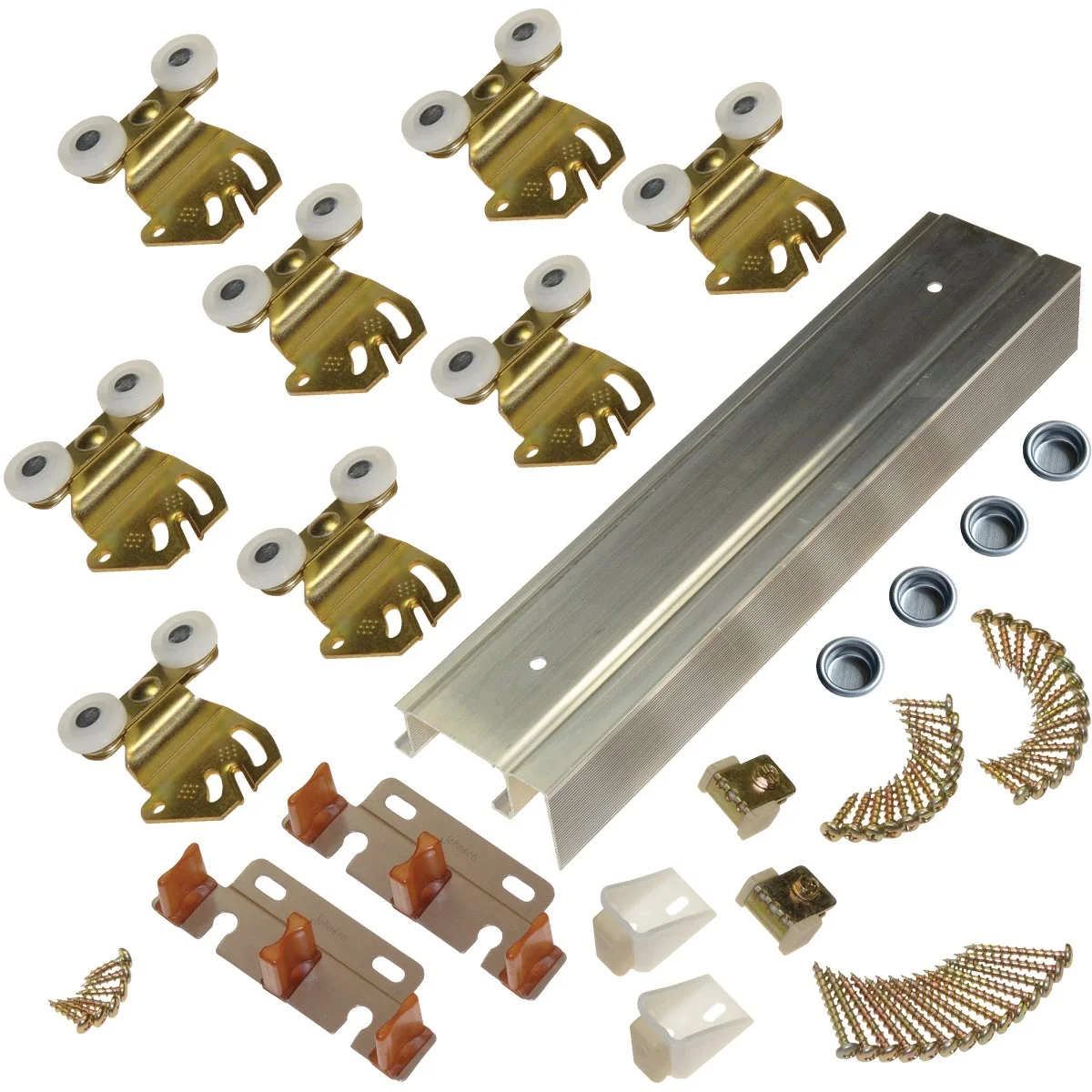 Flexible Johnson Hardware 96 In. Double Wheel Sliding Door Hardware Environmentally Friendly