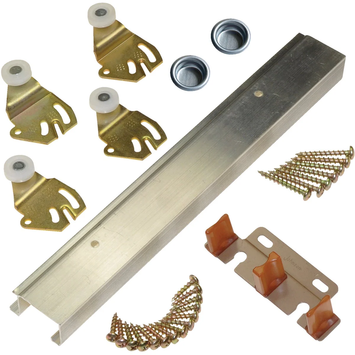 Convenient Johnson Aluminum 60 In. Bypass Door Hardware Set Original