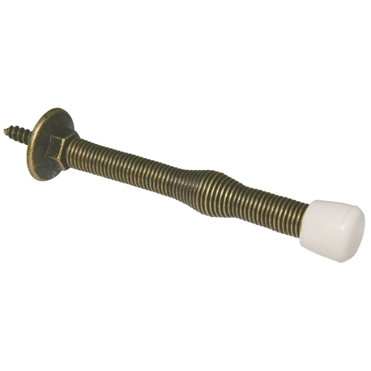 Premium Material Ultra Hardware 3 In. Antique Brass Plastic Tip Spring Door Stop Luxury