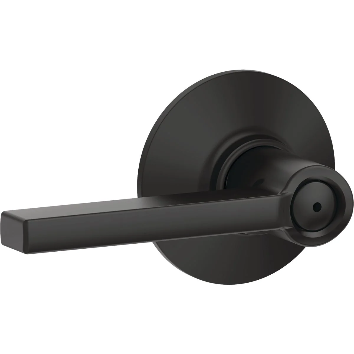 Traditional Schlage Latitude Matte Black Privacy Door Lever Easy-to-Use