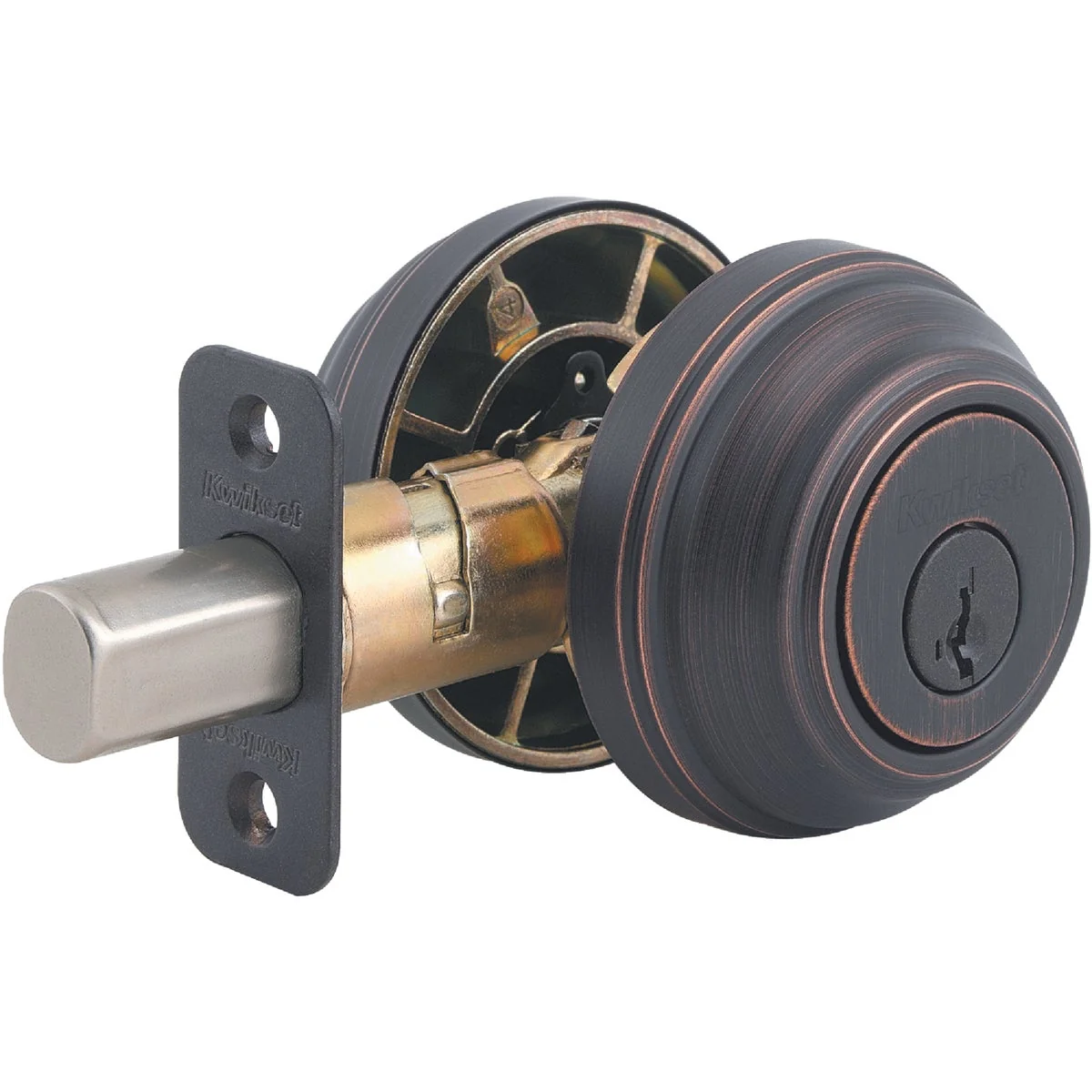 Fine Kwikset Signature Series Venetian Bronze Double Cylinder Deadbolt with SmartKey High-Grade