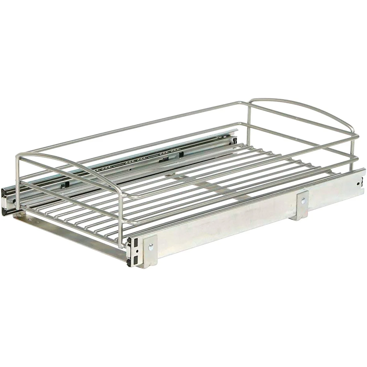 Premium Knape Vogt Solutions 11 In. Silver Multi-Use Pull-Out Basket Cabinet Organizer Powerful