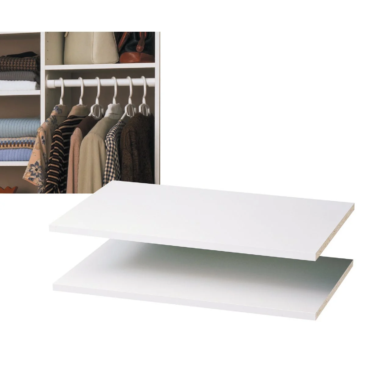 First-Class Easy Track 2 Ft. W. x 14 In. D. Laminated Closet Shelf White 2-Pack Comfortable