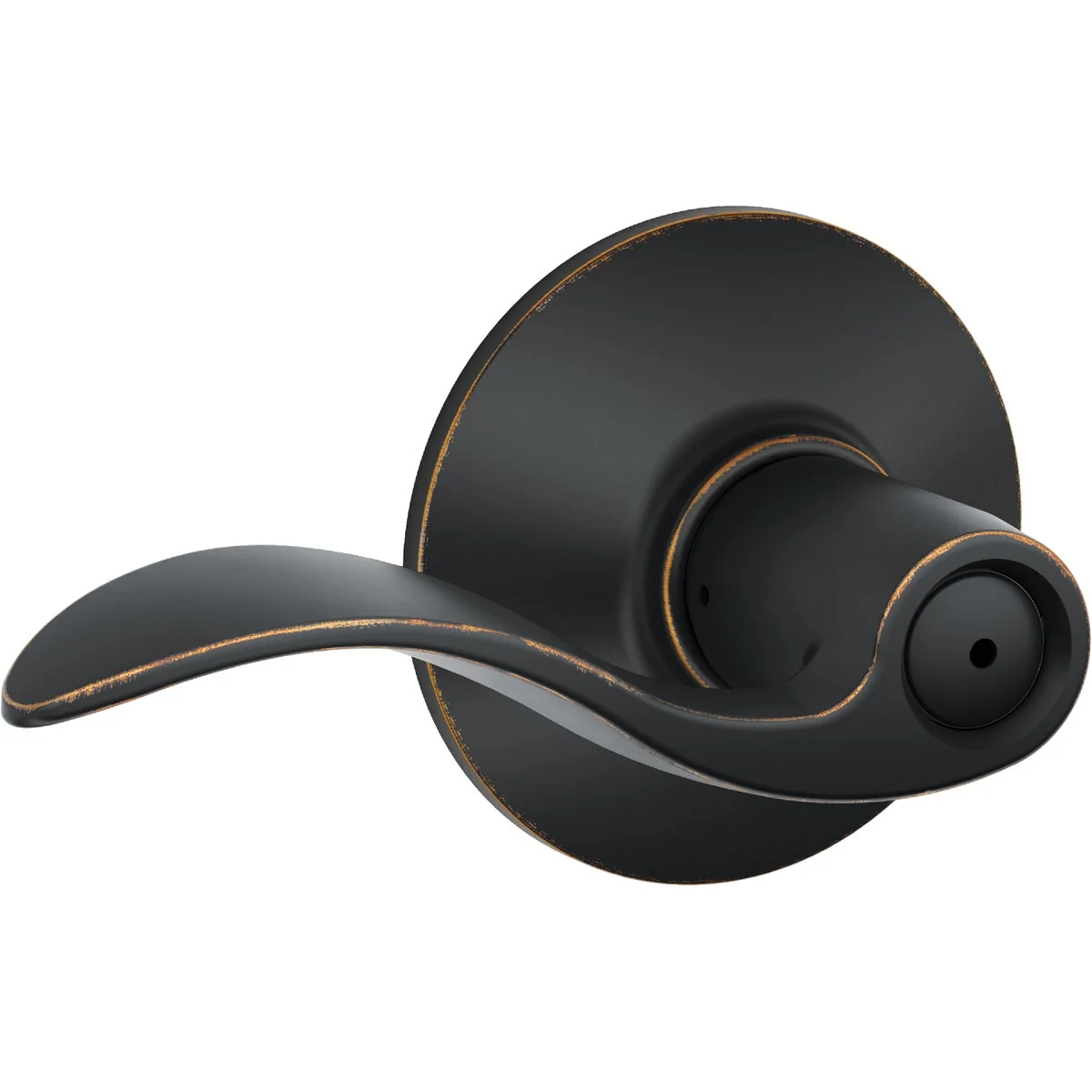 Official Schlage Aged Bronze Accent Privacy Door Lever Solid