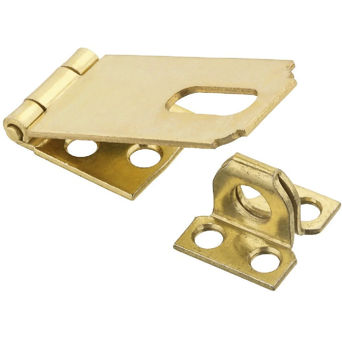 Original National 2-1 2 In. Brass Non-Swivel Safety Hasp Detailed