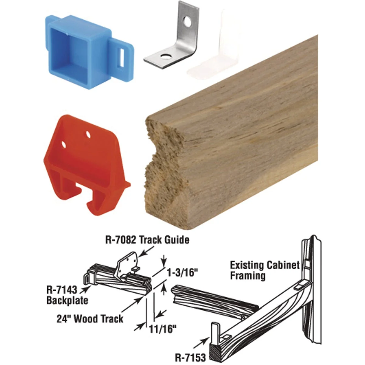 Innovative Prime-Line Wood 24 Top or Bottom Drawer Track Kit Expertly Made