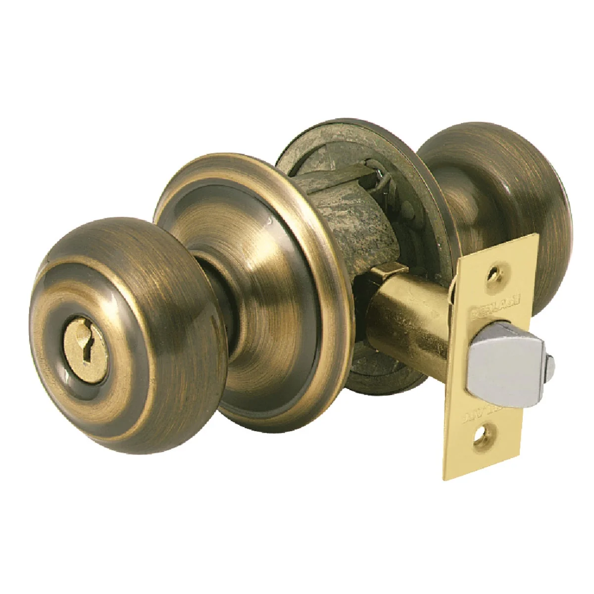 Convenient Schlage Georgian Antique Brass Entry Door Knob High-Performance