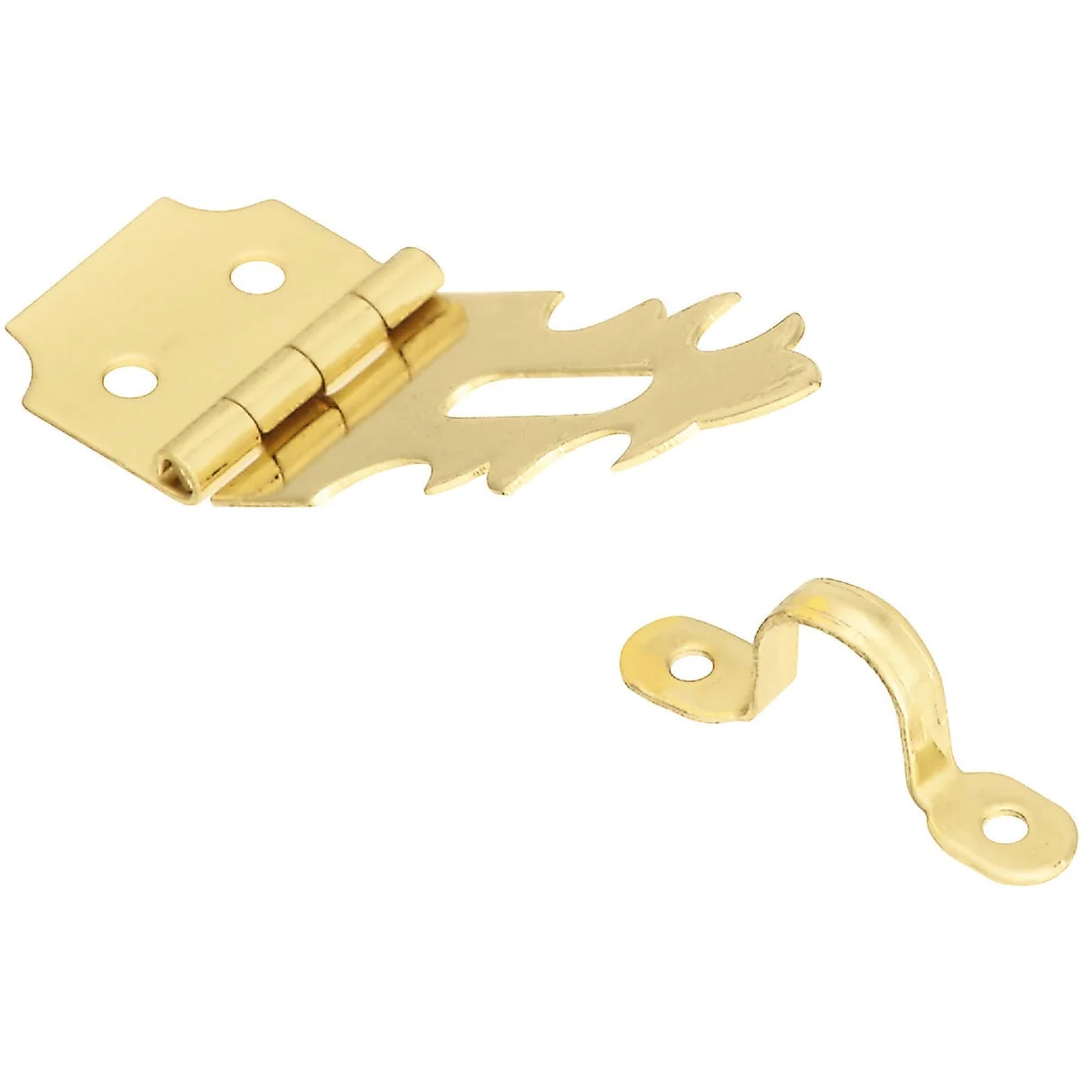 Reusable National 3 4 In. x 2-3 4 In. Solid Brass Decorative Hasp With Hook Elite