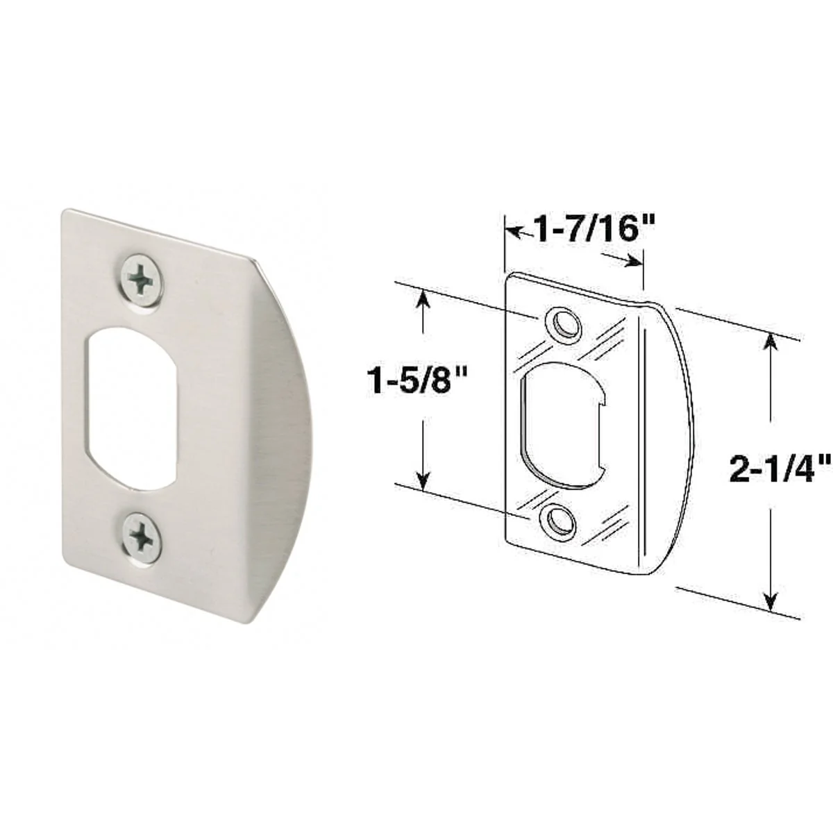 Reusable Defender Security Satin Nickel 1-3 4 In. Strike Plate Modern