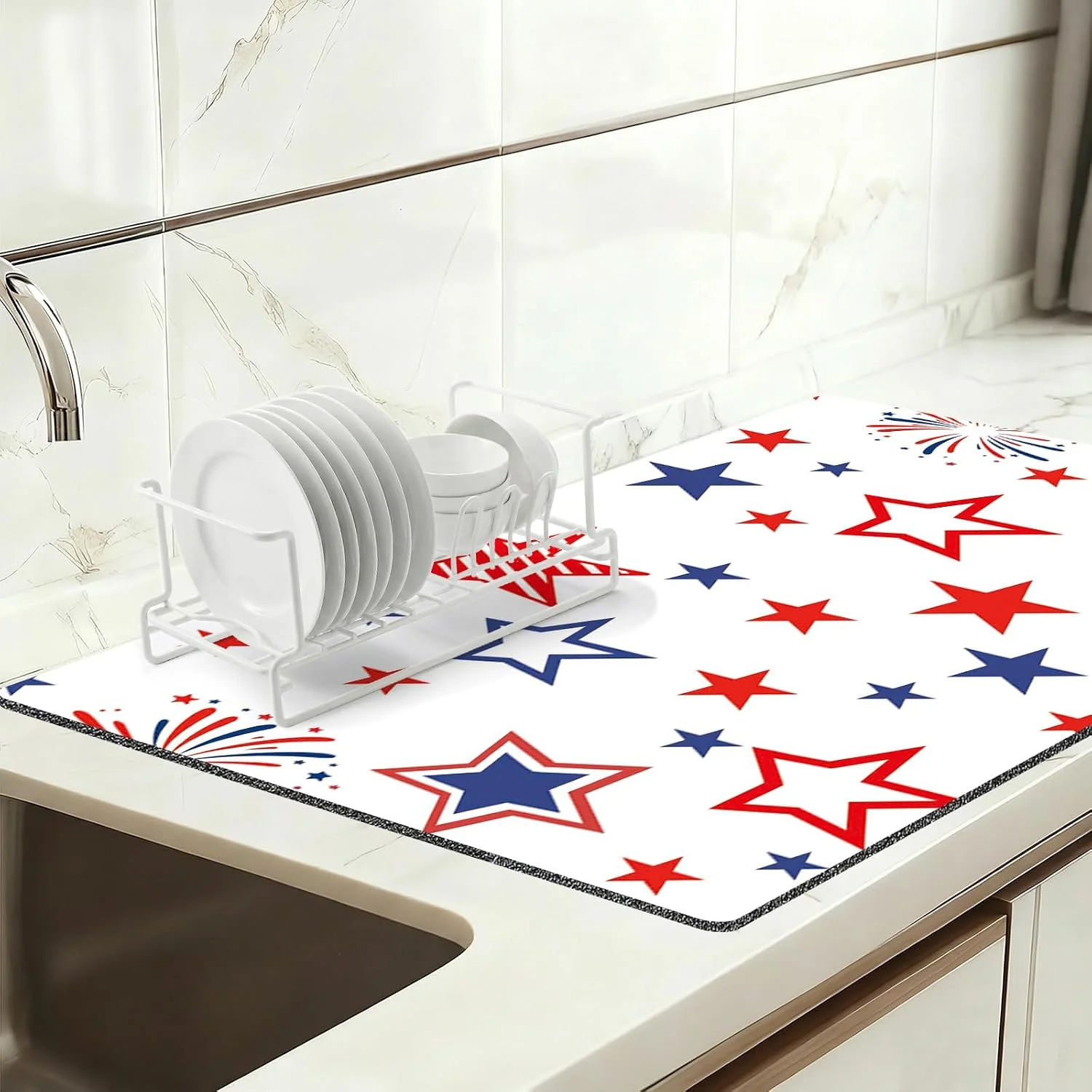 Practical Absorbent Dish Drying Mat for Coffee Makers Kitchen Consistent
