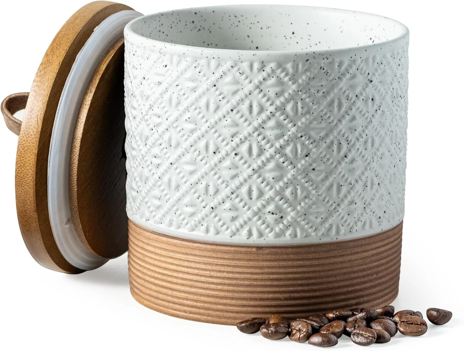 Elite Ceramic Jar with Lid Coffee Canisters with Airtight Lids Kitchen Food Storage Container for Spice Loose Leaf Tea First-Class