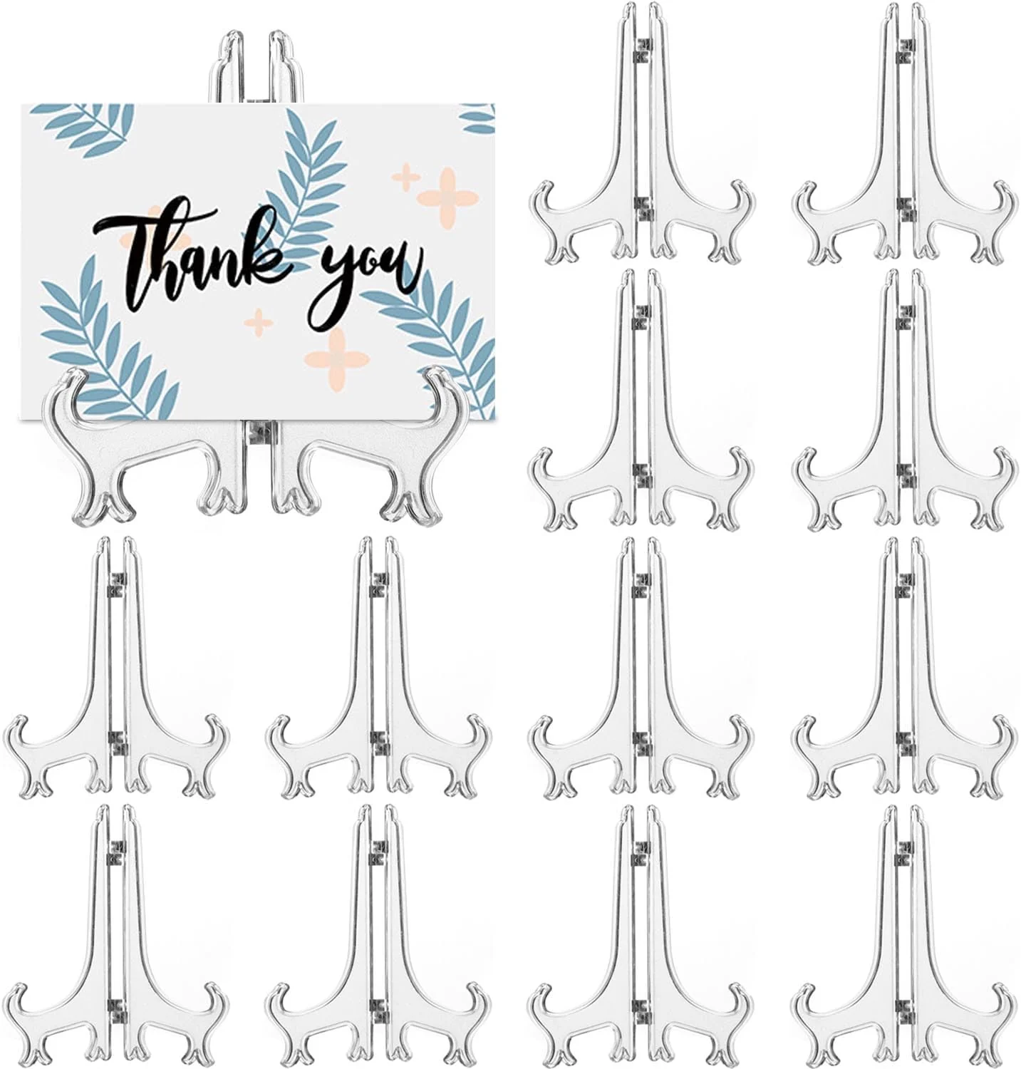 Easy-to-Use 12 Pack 3 Inch Clear Plastic Easels or Stand Plate Holders to Display Pictures or Other Items at Weddings Plate Stands for Home Decoration Expertly Made