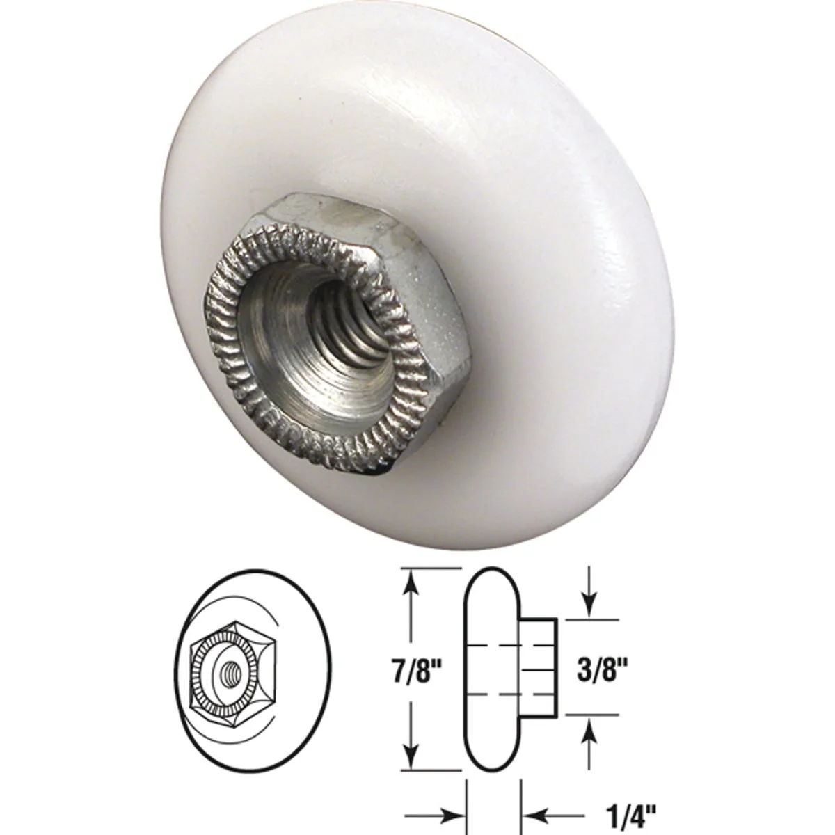 Advanced Prime-Line 7 8 In. X 3 8 In. Oval Shower Door Roller 2-Count Easy-to-Use