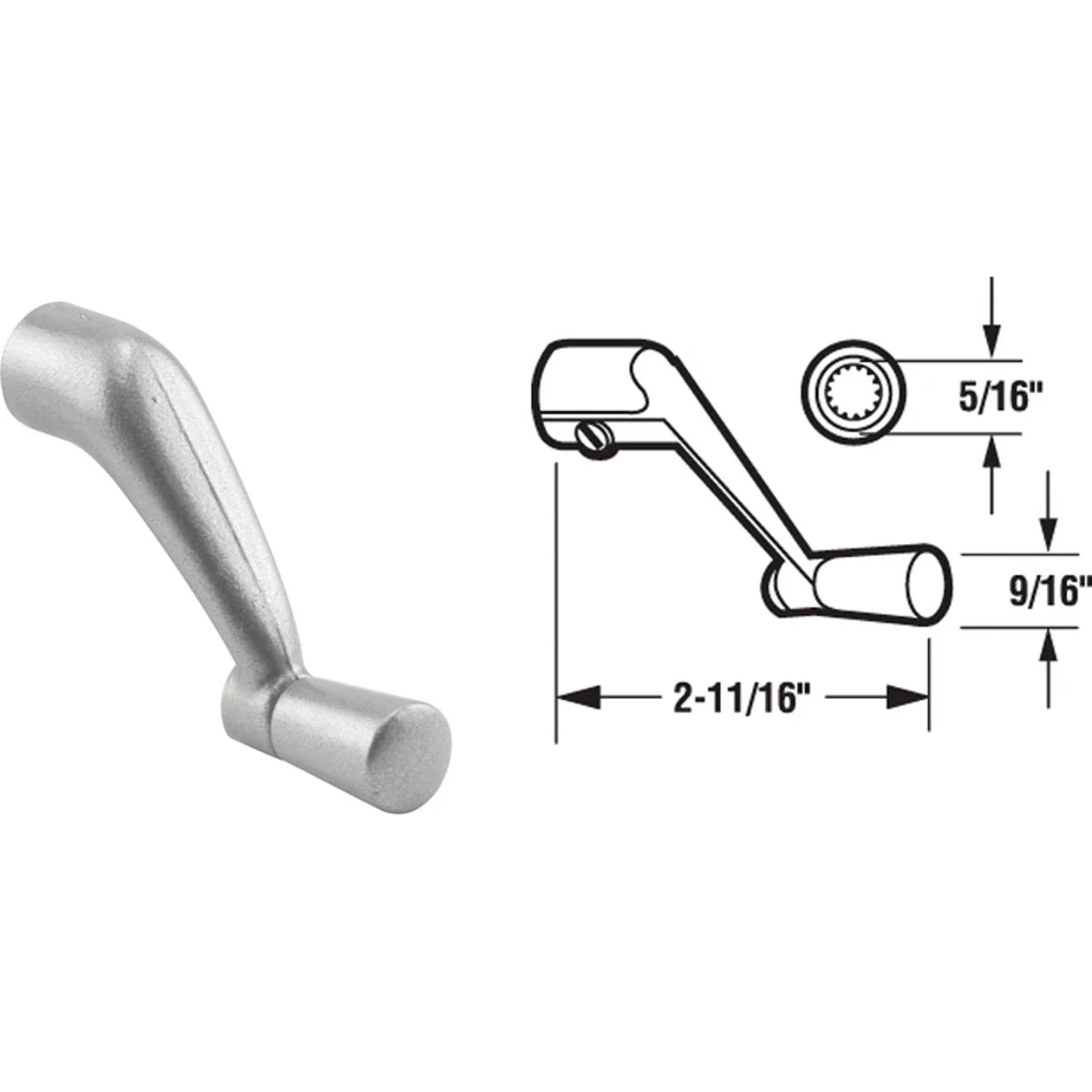 Expertly Made Prime-Line 5 16 In. Aluminum Die-Cast Casement Window Crank Handle Clean