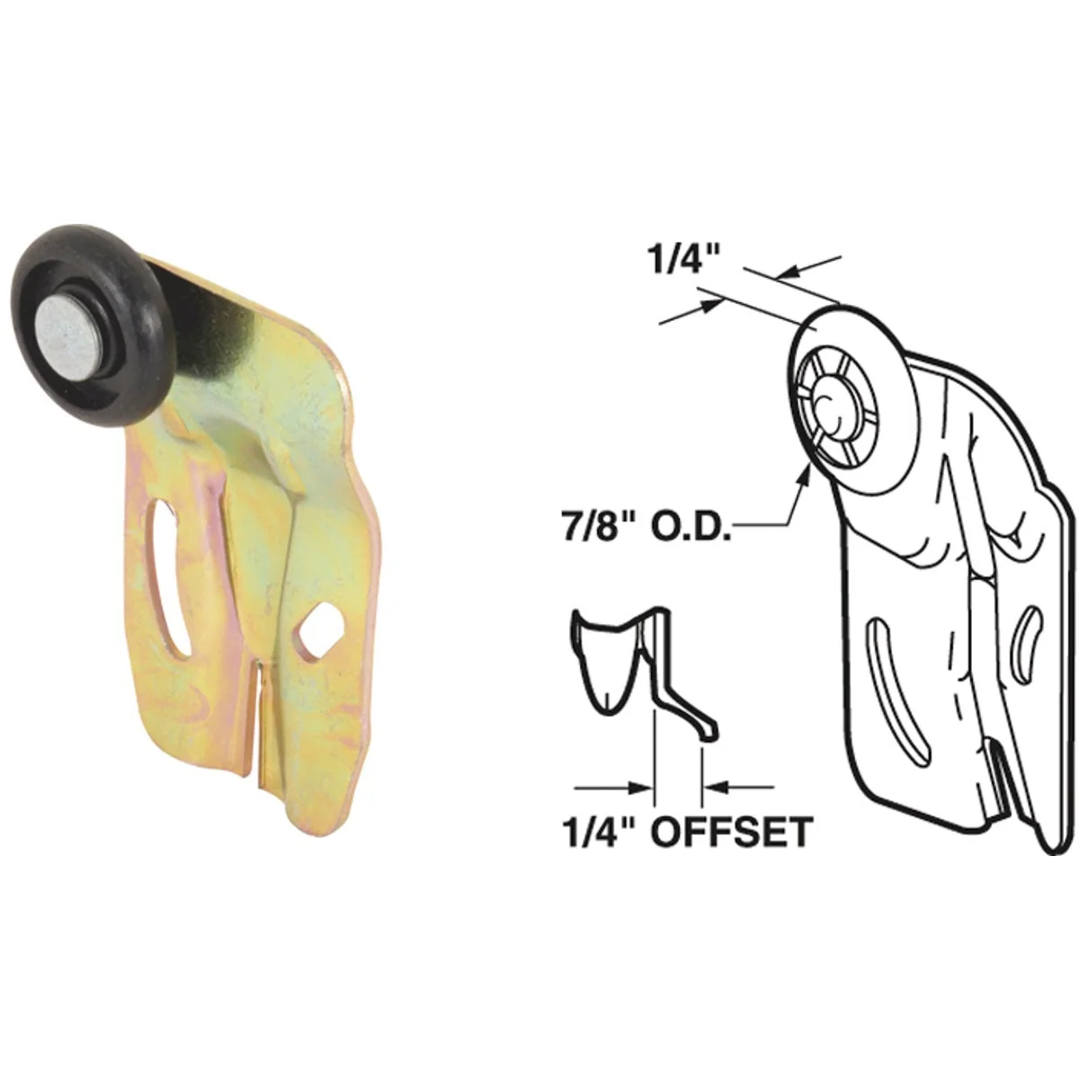 High-Performance Prime-Line 1 4 In. Offset Adjustable 2-1 4 In. H. Single Wheel Front Bypass Door Roller 2-Count Outstanding
