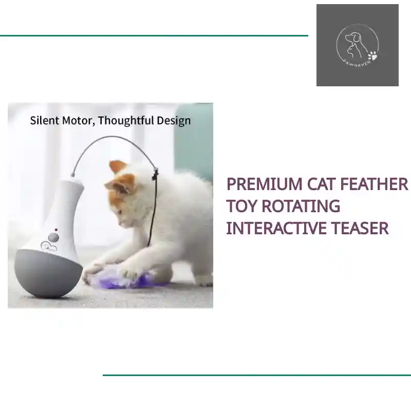 Selected Premium Cat Feather Toy Rotating Interactive Teaser Green