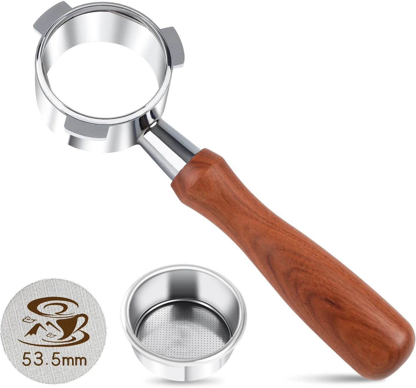 Exclusive 54mm Bottomless Portafilter with Stainless Steel Filter Holder Basket – 3-Ear Espresso Filter for Breville Barista Express Trusted