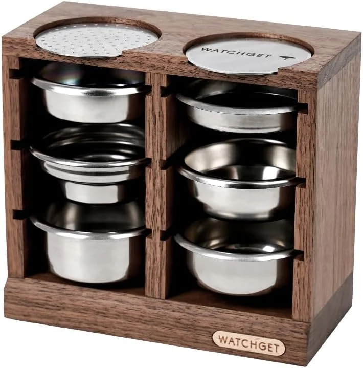 Authentic watchget Horizontal Espresso Portafilter Filter Basket Holder Rack – Wooden Precision Basket Storage Stand for 58mm Espresso Machines and 58mm Coffee Exceptional