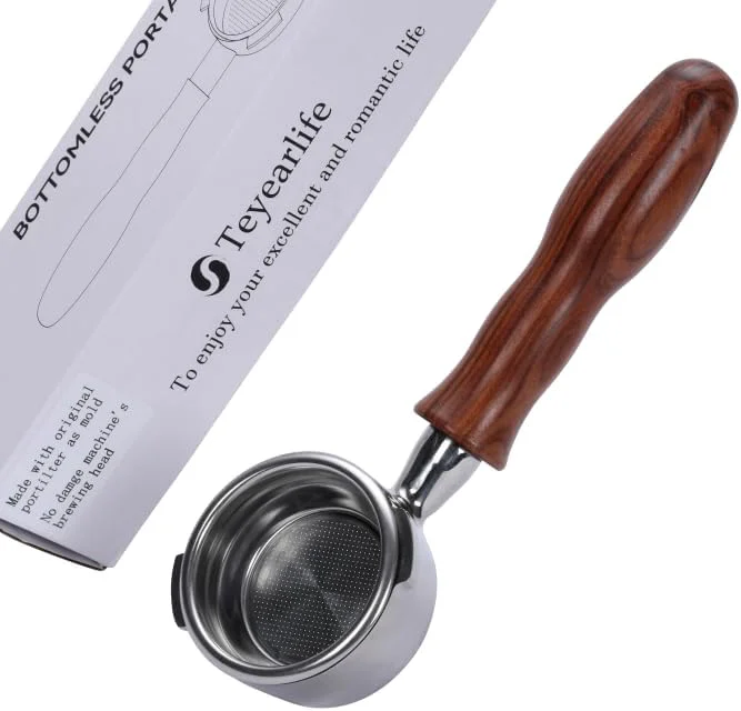 Sophisticated bottomless portafilter for espresso machines 58mm for gaggia World-Class