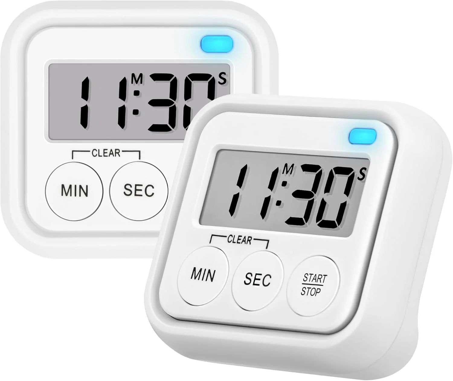 Effective Timer Kitchen Timers for Cooking Classroom Timer for Kids Teachers Digital Magnetic Timers 2 Pack White Premium