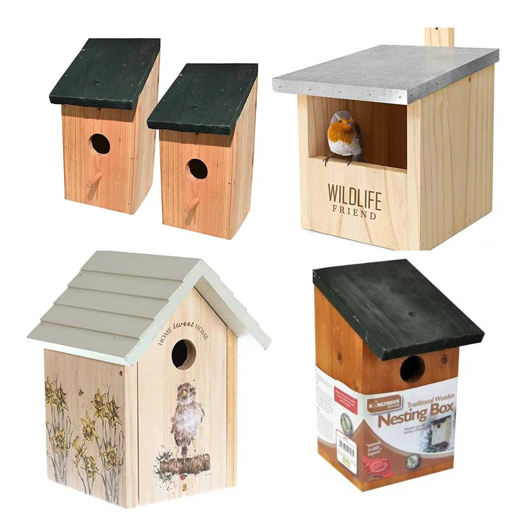 Convenient Factory Custom Various Shapes Garden Forest Bird House Villa Wooden with 1080P Camera for Wild Birds High-End