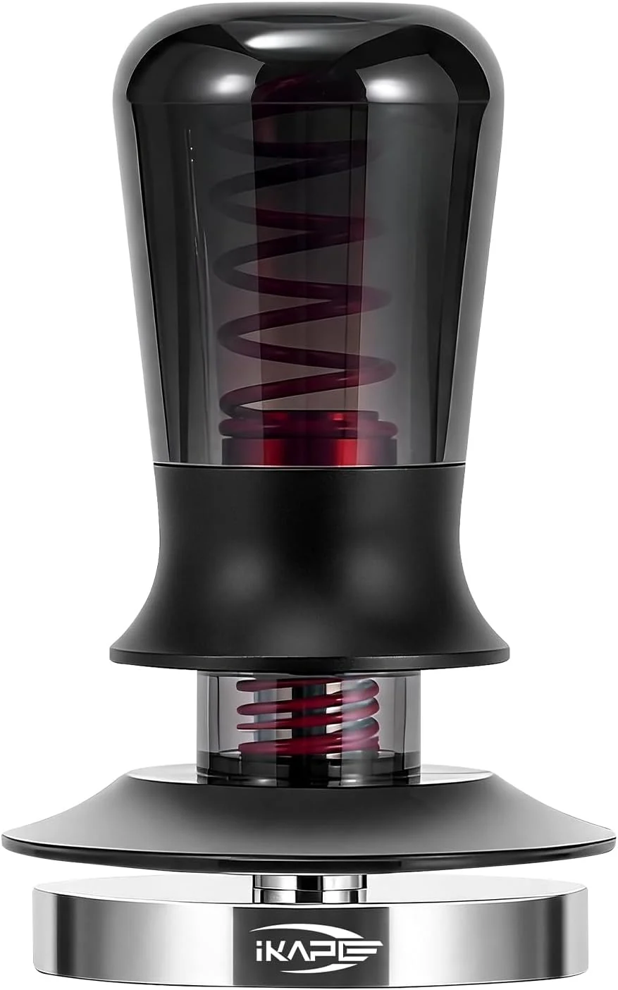 Quality IKAPE 58.35mm Semi-Transparent Espresso Coffee Tamper Premium Barista Coffee Tamper with Calibrated Spring Loaded Threaded Stainless Steel Base Tamper for Espresso Machine New Upgrade Artisan