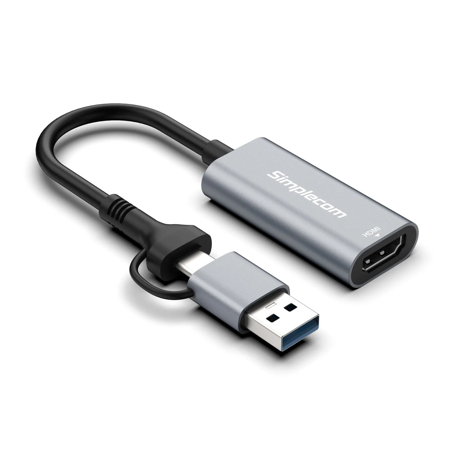 Top-Quality Simplecom Dual USB 3.0 and USB-C to HDMI Adapter Soft