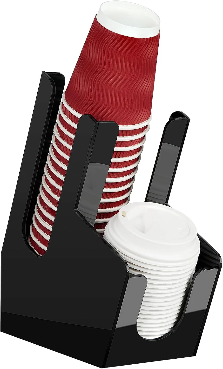 Practical Myityard Coffee Station Organizer for Countertop Acrylic Cup and Lid Dispenser Fit Disposable Paper and Plastic Cups Fine Crafted