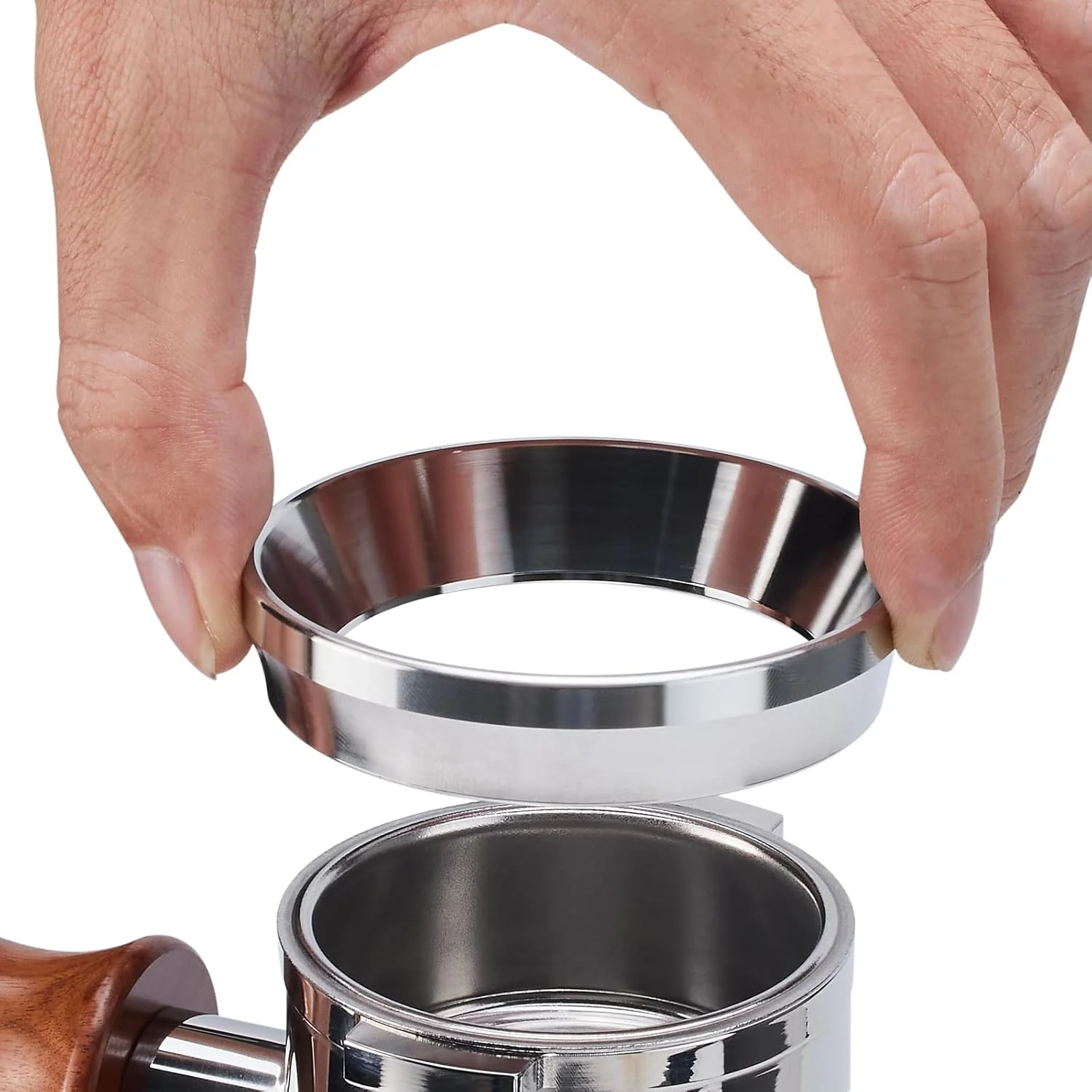 Convenient 51mm Magnetic Espresso Dosing Funnel – 8 Neodymium Magnets 304 Stainless Steel Compatible with 51mm Delonghi Portafilter Decica Series Verified